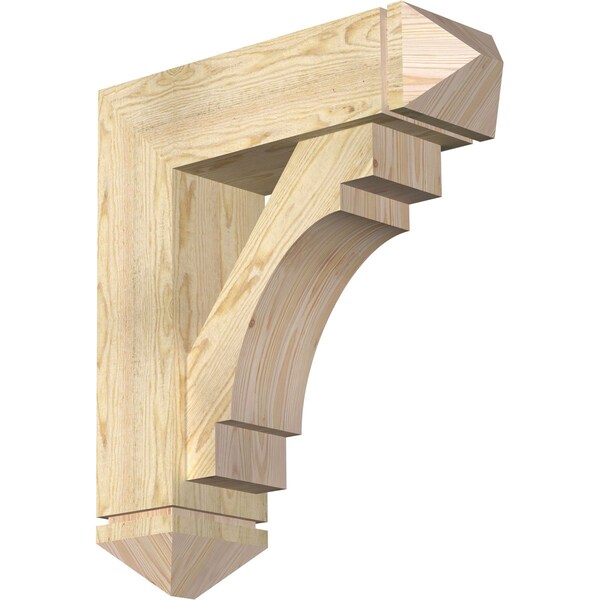 Ekena Millwork Merced Arts and Crafts Rough Sawn Bracket w/ Offset Brace, Douglas Fir, 8"W x 26"D x 30"H BKT0806X26X30MRC03RDF - main